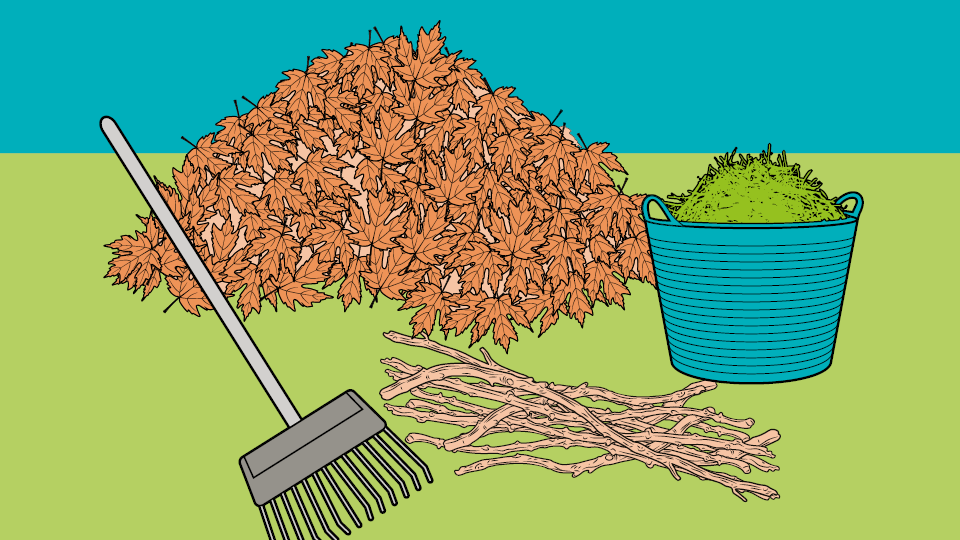 Illustration av trädgårdsavfall